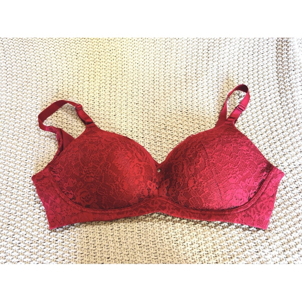 Torrid floral lace burgundy bra